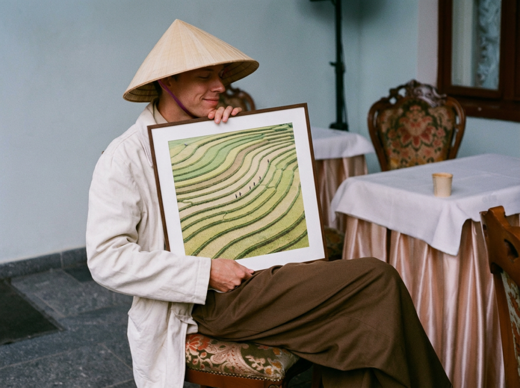 Vietnamese wall art presented as a meaningful gift, featuring a Vietnam print inspired by cultural landscapes.
