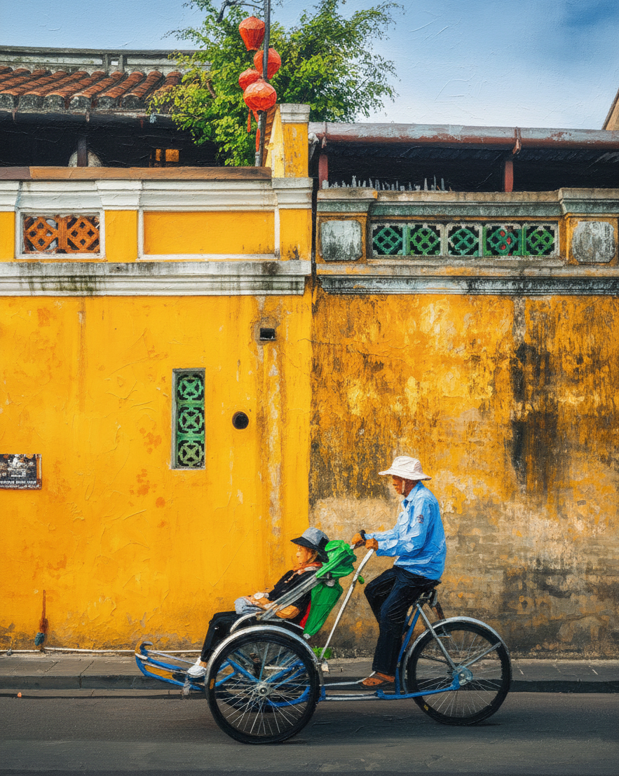This Hoi An artwork captures the charm of Vietnam. Hand-painted by Artwork Vietnam, it brings authentic Vietnamese culture to your home or office.
