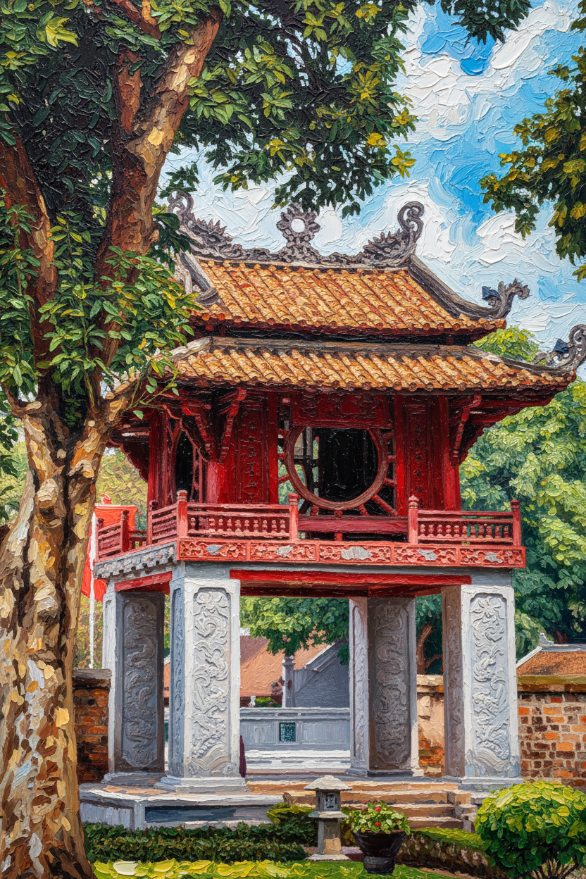 Captivating Hanoi artwork capturing Vietnamese charm, handmade by local artists. Perfect for home, office, or as a unique Vietnam-inspired gift.